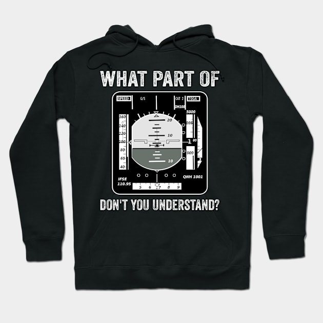 What Part Dont You Understand Pilot Funny Aviation Lover Hoodie by Visual Vibes